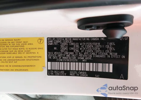 2008 Lexus Rx 350 z USA, uszkodzony, nr VIN 2T2HK31U18C070376